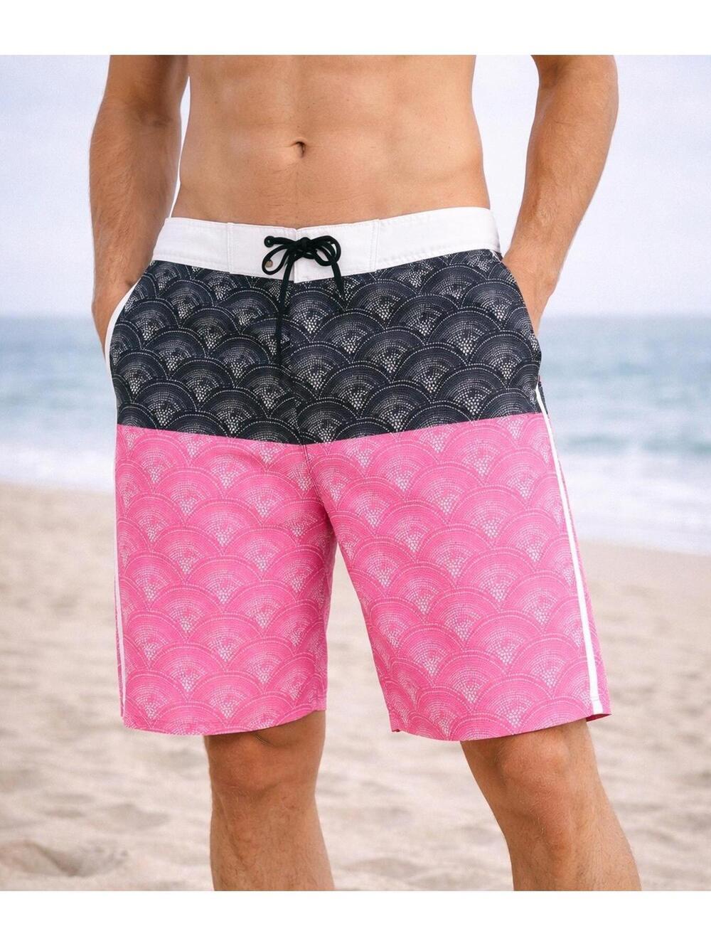 Hurley Board Shorts Mens 29 Pink Black Swim Trunks Surf Beach Stretch Phantom